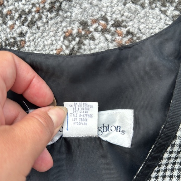 Vintage Norton McNaughton Houndstooth Vest Black White 12 - Picture 3 of 4